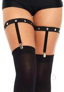 Leg Avenue Studded Elastic Garter Suspender - O/s - Black
